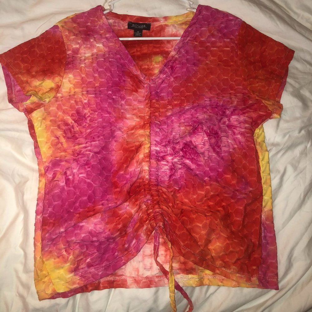 Womens tie dye short sleeve v neck